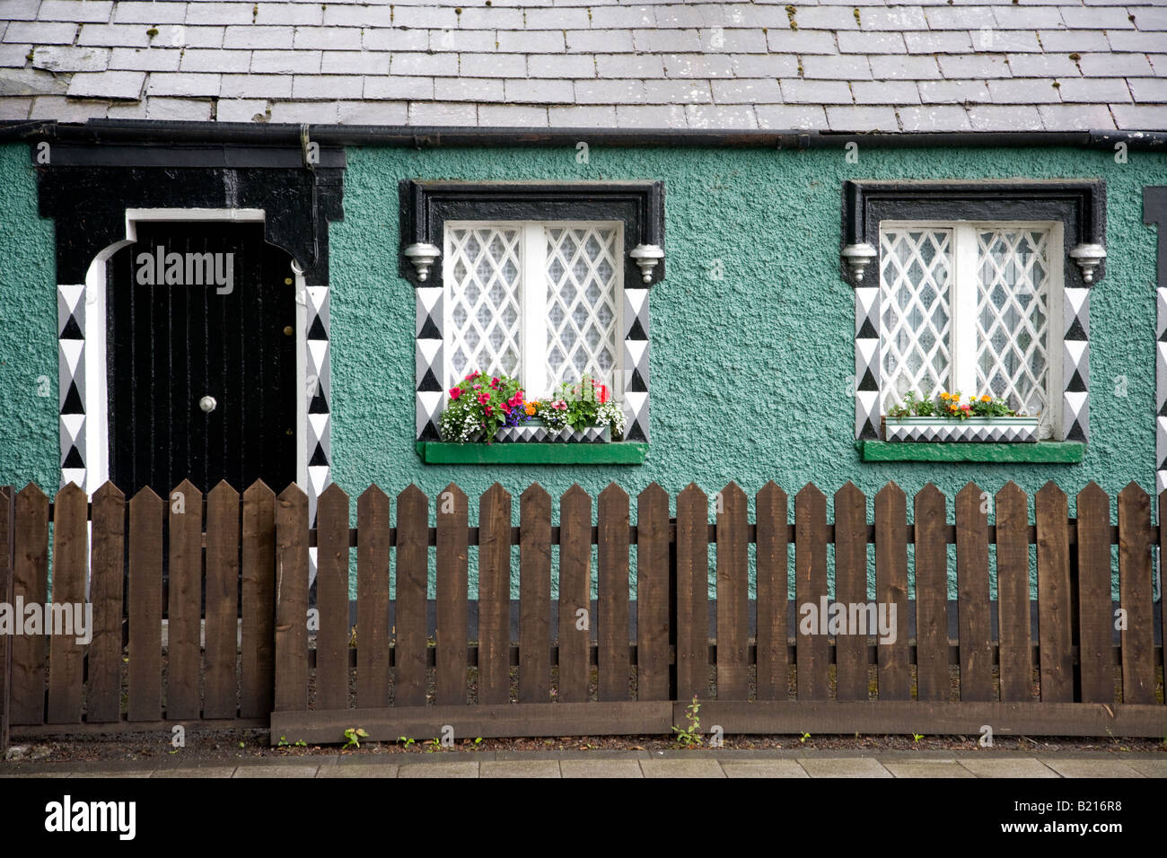 Cottage en garniture, comté de Meath, Irlande Banque D'Images