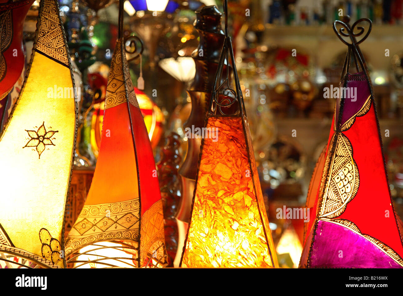 Boutique d'éclairage marocain Banque D'Images