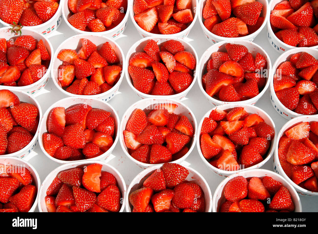 Des fraises au tennis de Wimbledon 2008 Banque D'Images