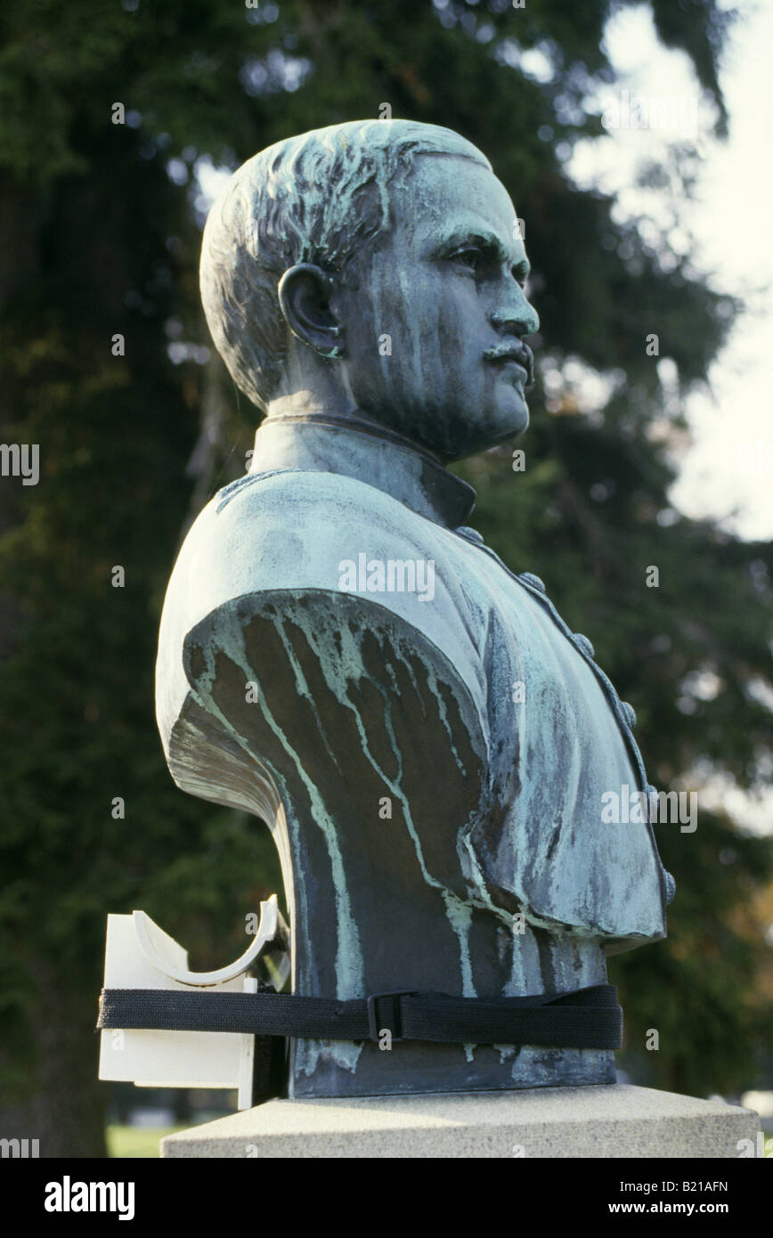 Buste en bronze du Général H.T. Tests pluie acide COLLIS Banque D'Images