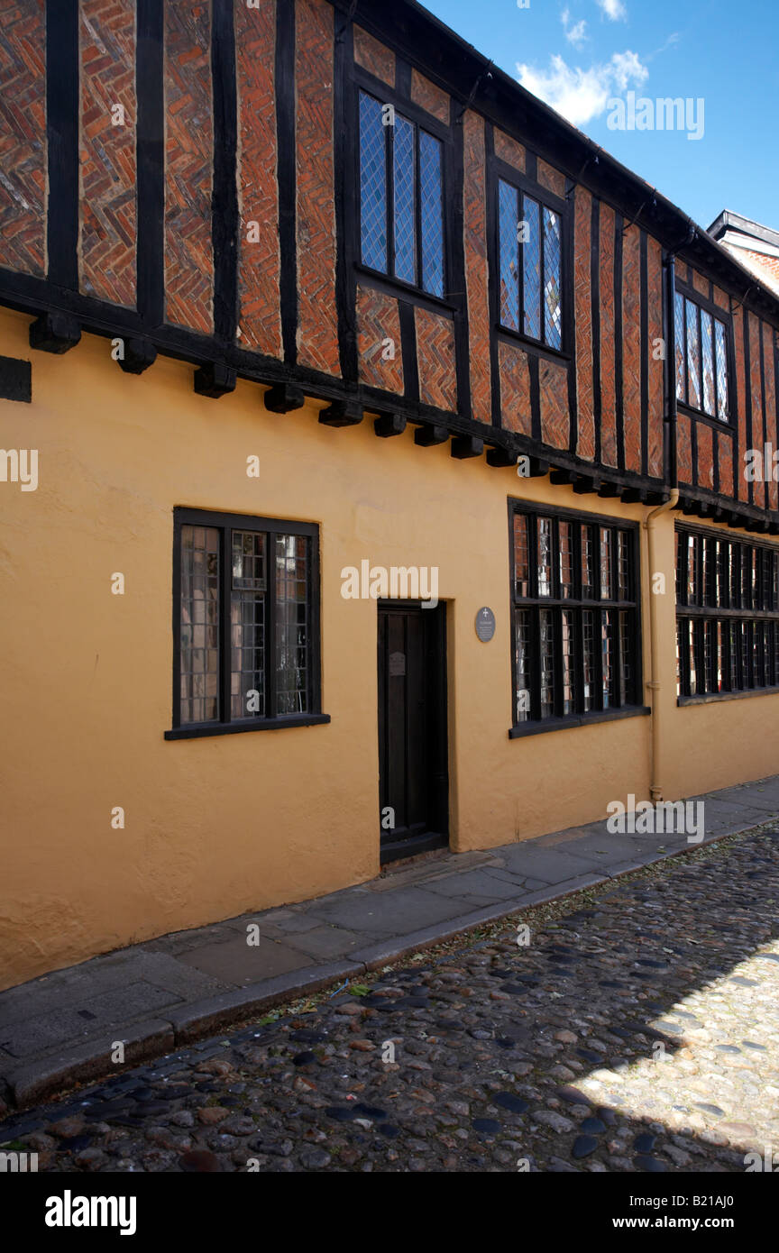 Les rues pavées et les vieux immeubles de Elm Hill UK Norwich Banque D'Images