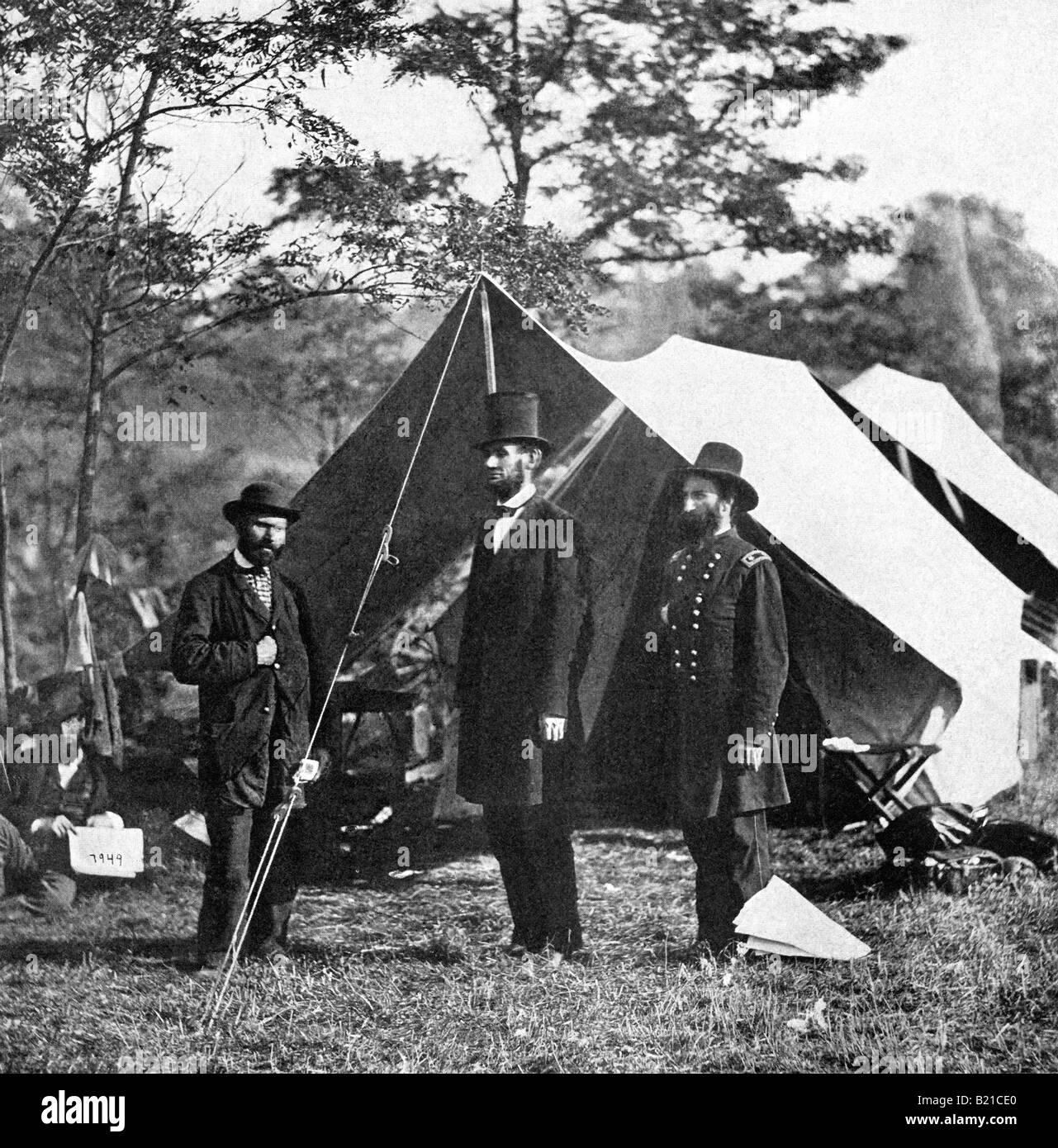 Lincoln et Pinkerton et McClernand Banque D'Images