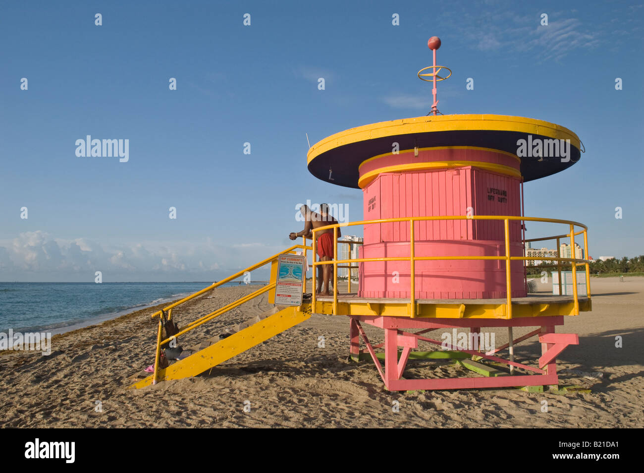 Lifeguard Hut lunatique à Miami Beach en Floride Banque D'Images