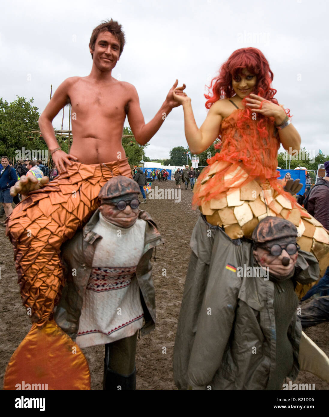 Clyde Mcphatter et sirène à Glastonbury Festival Pilton Somerest UK Europe Banque D'Images