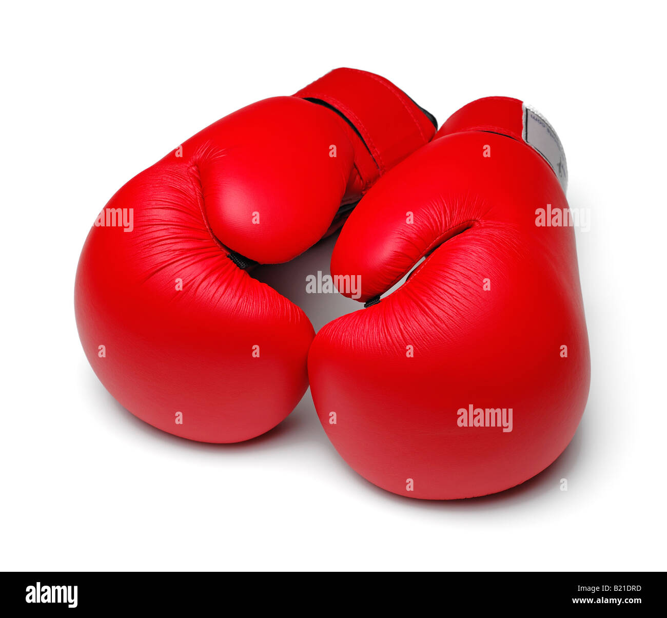 Des gants de boxe sur fond blanc Banque D'Images