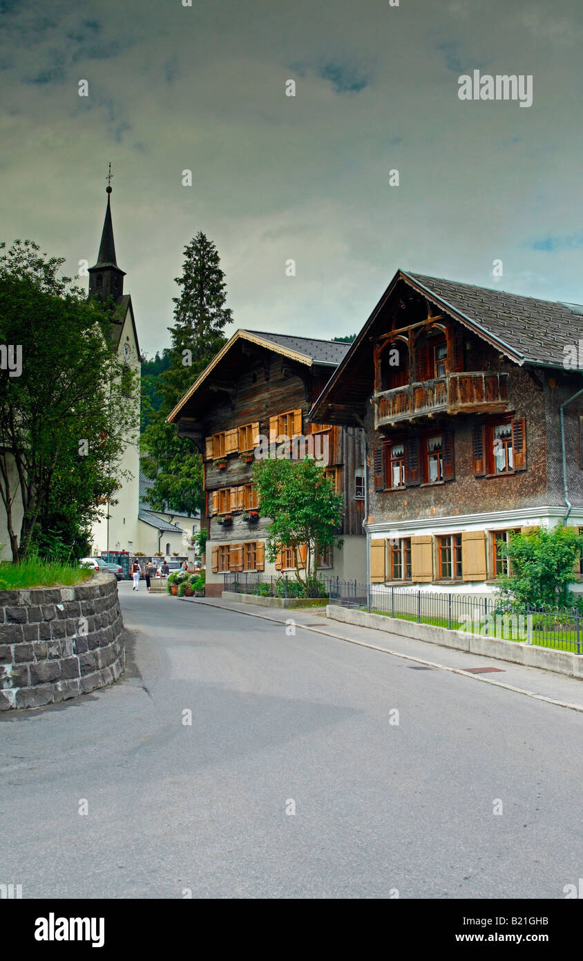 Scène de village, Schwarzenberg, district de Bregenzerwald Vorarlberg, Autriche Région Banque D'Images