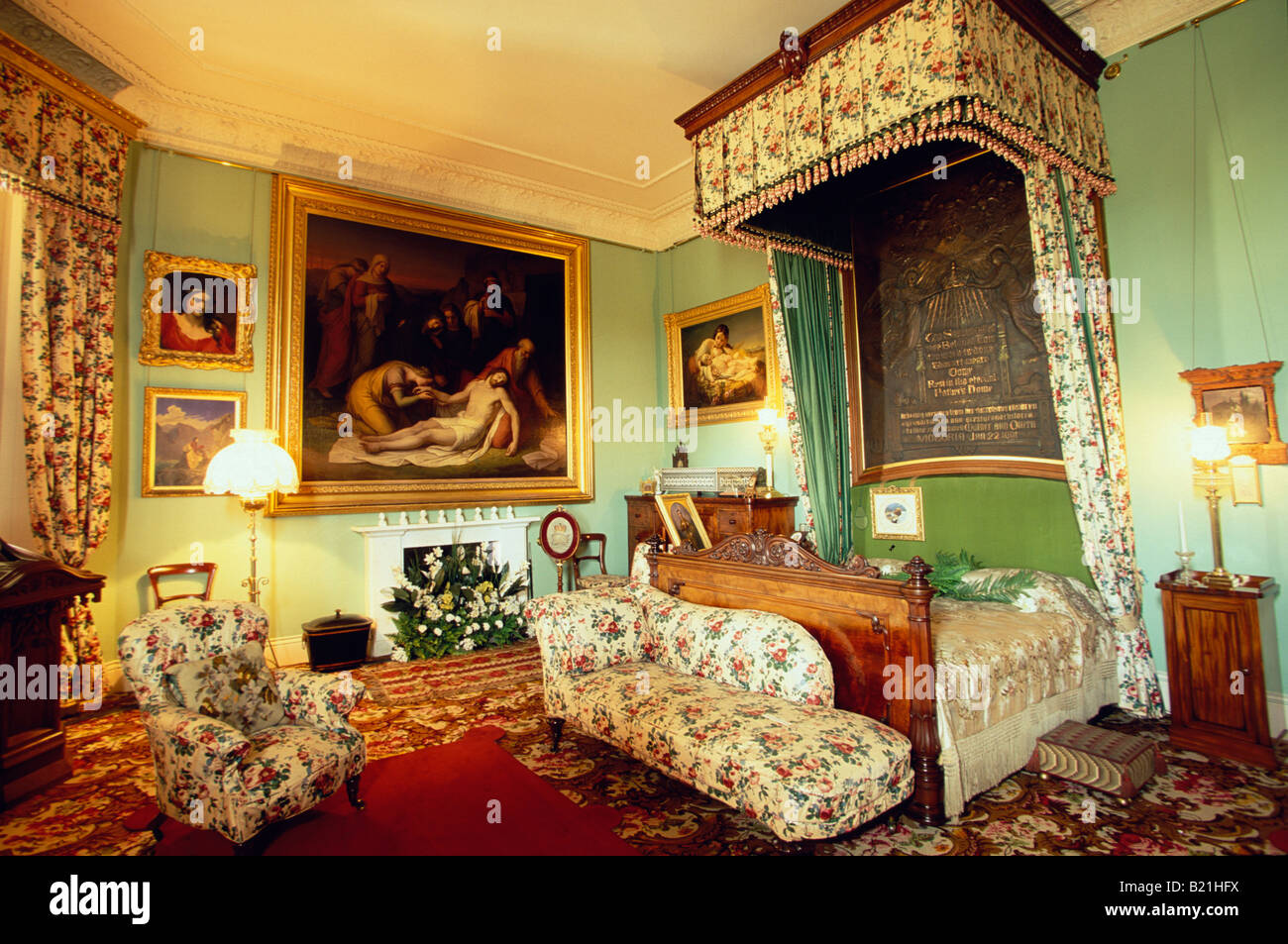 Chambre Queen Victoria Osborne House Isle of Wight Angleterre Banque D'Images