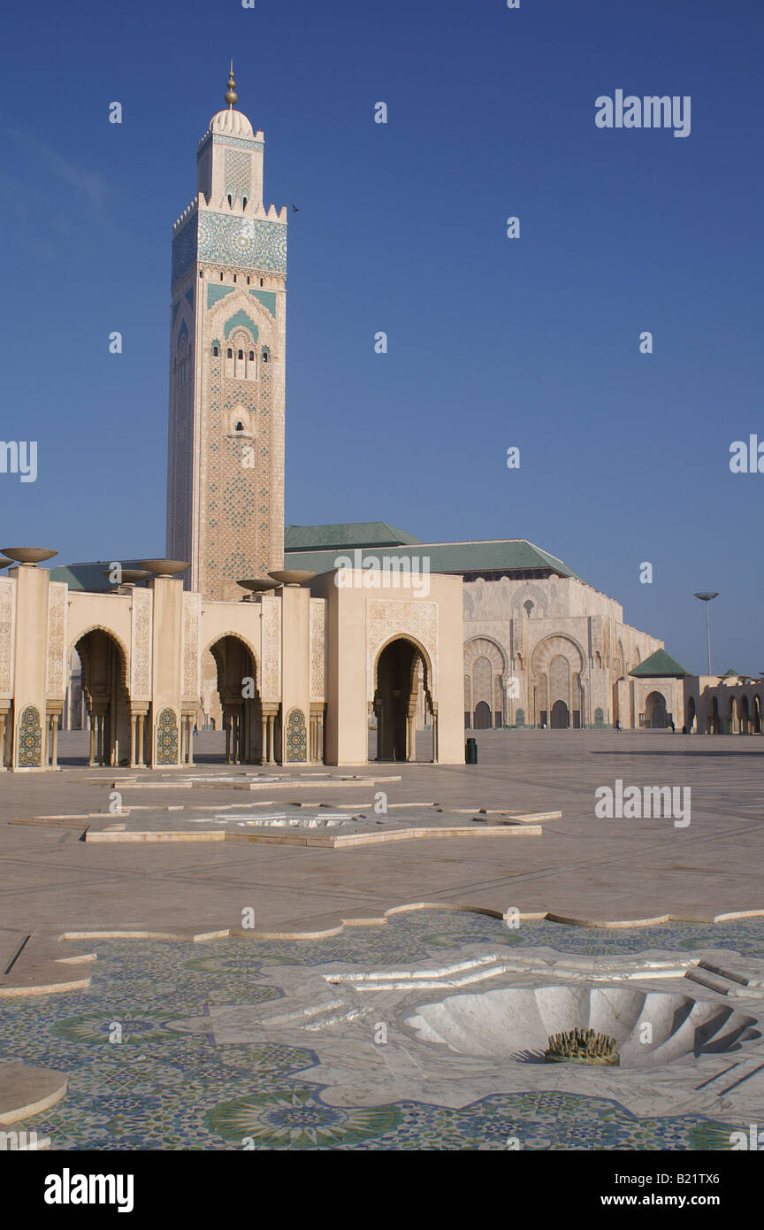 Mosquée Hassan II, Casablanca, Maroc Banque D'Images