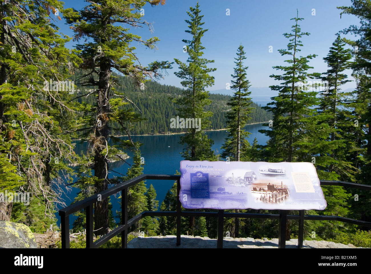 Un panorama de la baie Emerald Lake Tahoe Nevada Californie Banque D'Images
