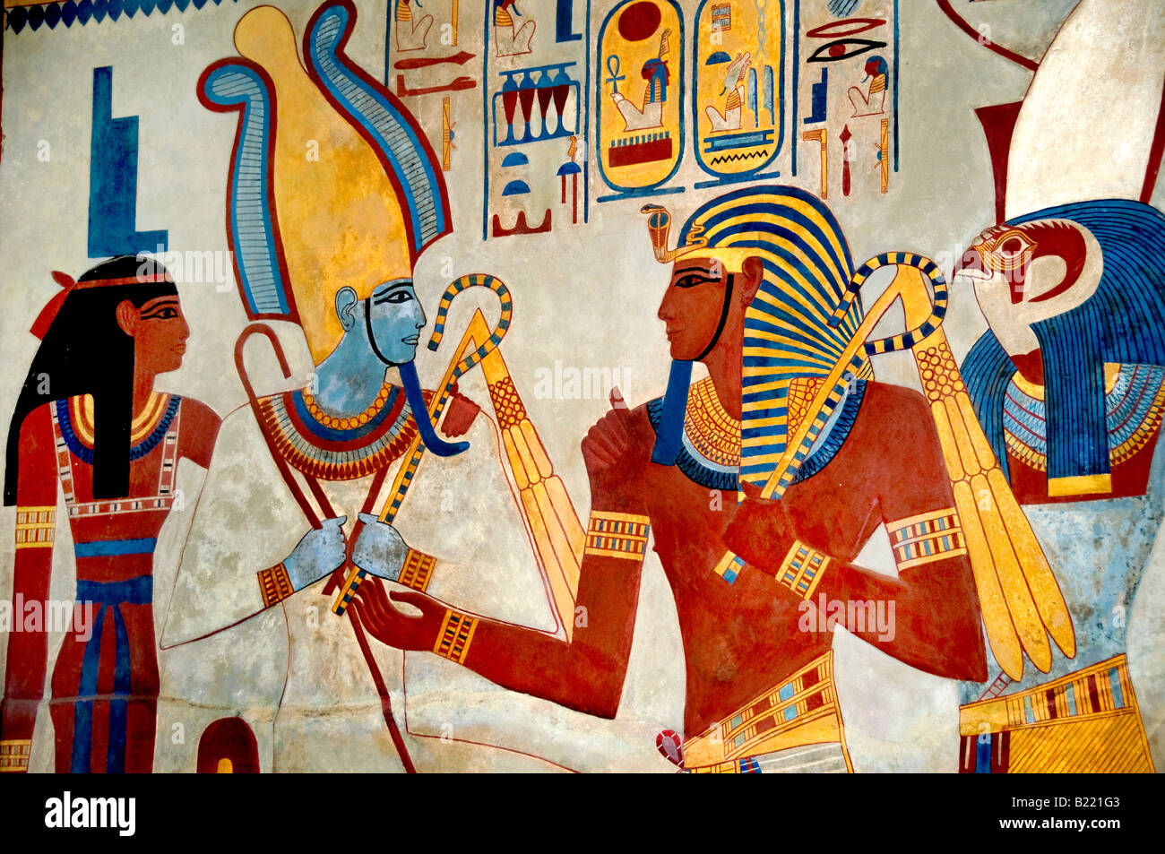 Mur de fonte de tombes King Sety 1290 1279 Roi Merenptah les dieux de voeux 1213 Réunion 1204 replica par Joseph Bonomi 1824 1834 Banque D'Images