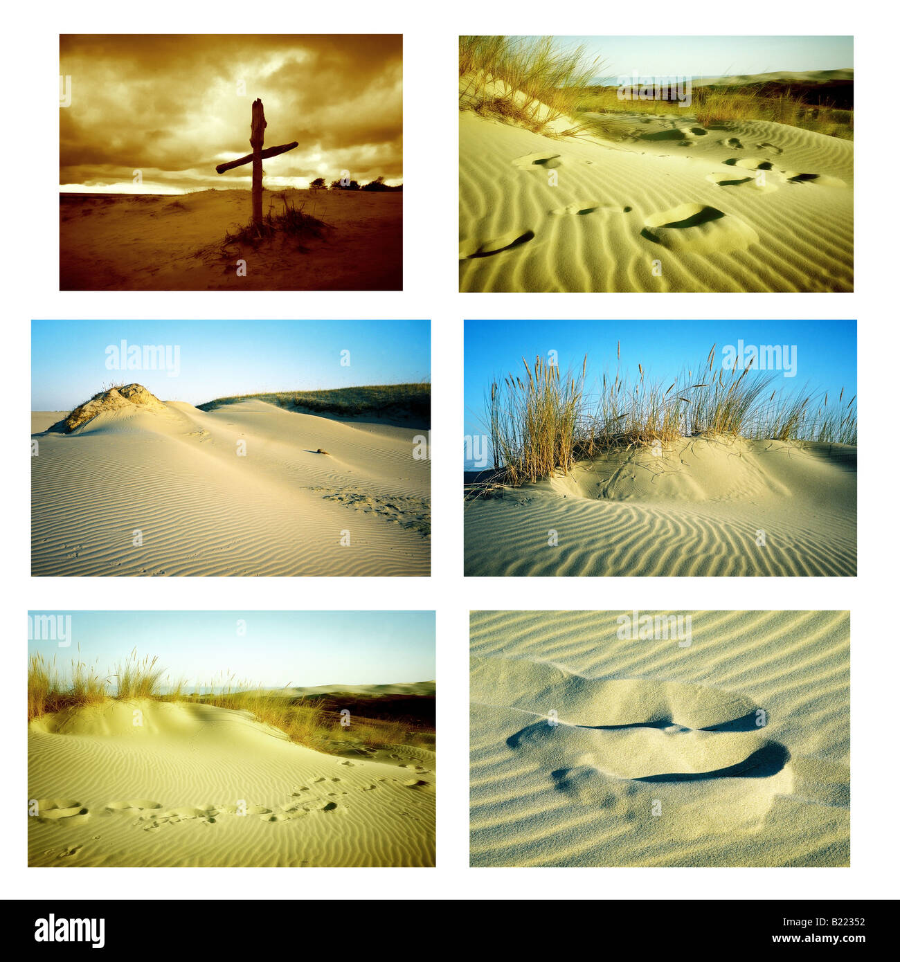 Dunes d'or et photos collection empreintes Banque D'Images