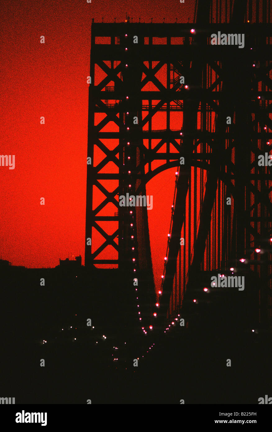 George Washington Bridge at Dusk NYC Banque D'Images