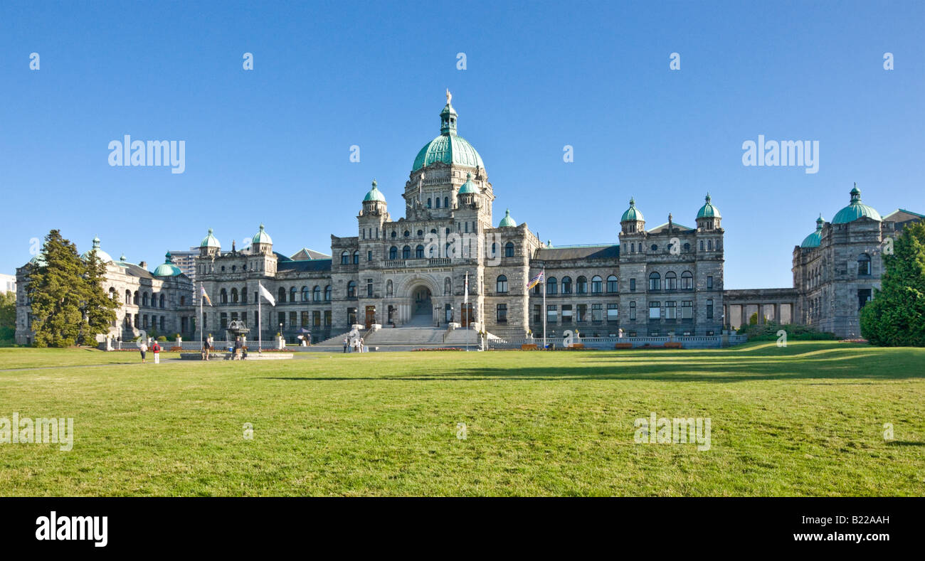 Les bâtiments abritant le parlement de Victoria British Columbia parliament situé au centre-ville de Victoria à côté de l'inner harbor Banque D'Images