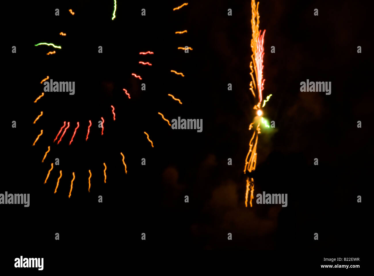 Formes cool dans Fireworks Banque D'Images