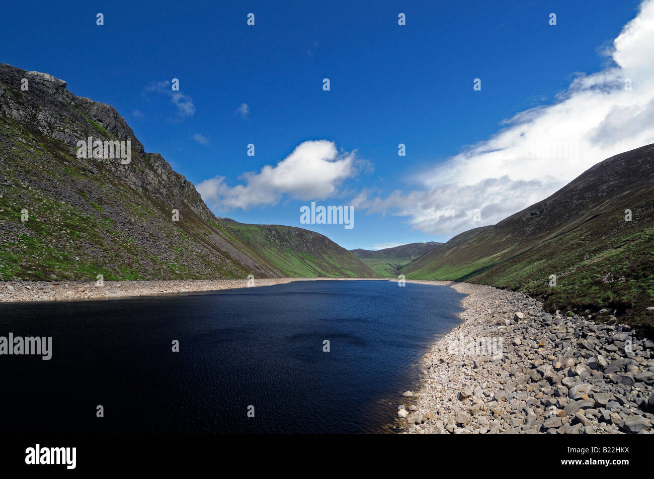 Ben crom réservoir d'eau avec en arrière-plan les montagnes de Mourne County Down Irlande Banque D'Images