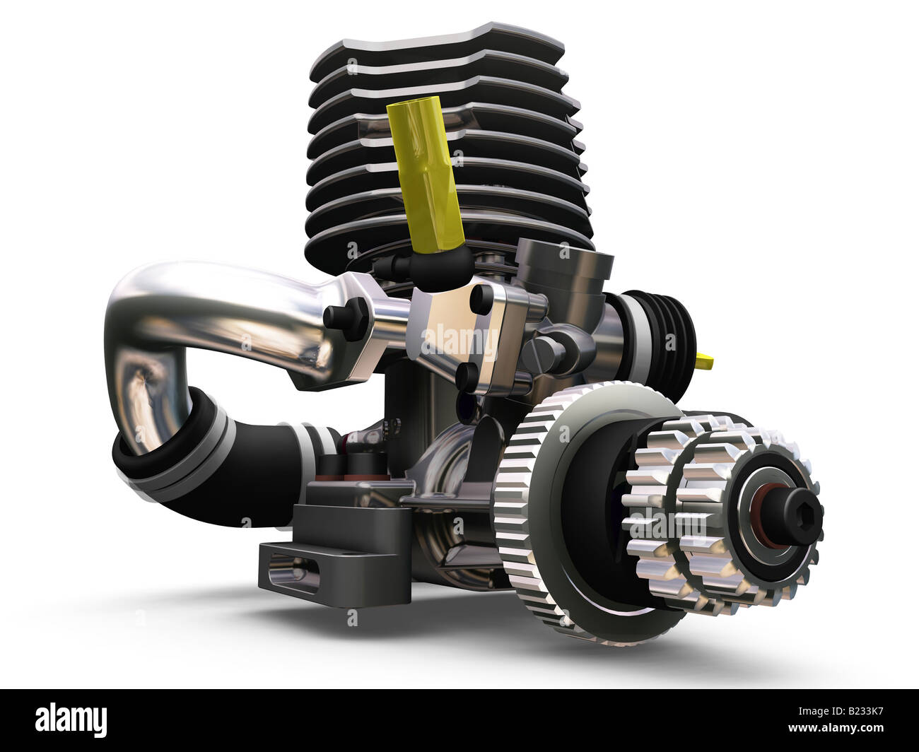 3D render d'un moteur de moto Banque D'Images