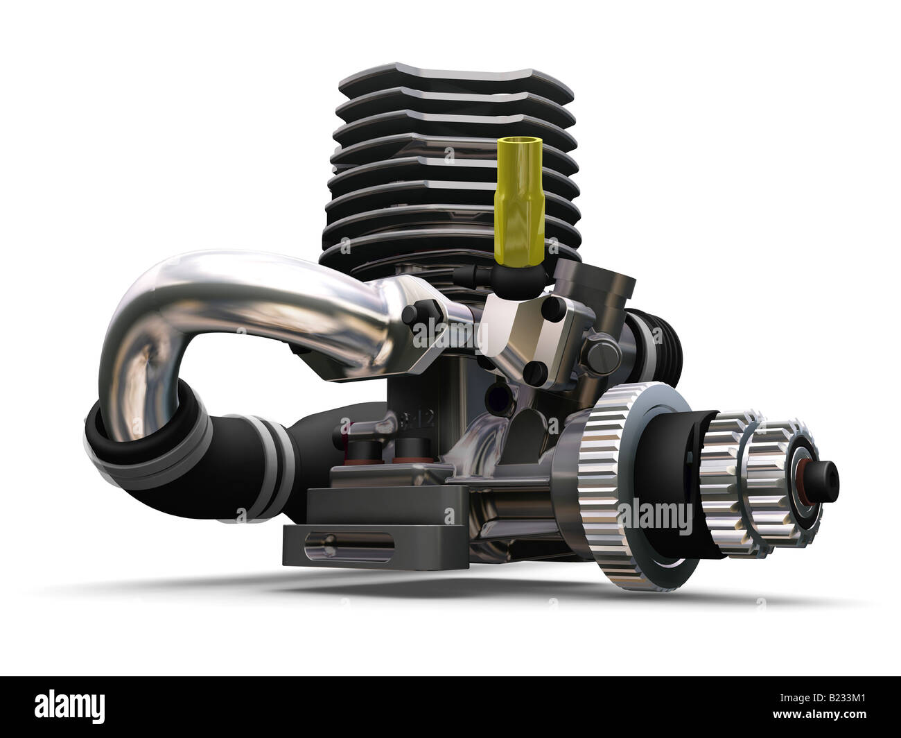 3D render d'un moteur de voiture Banque D'Images
