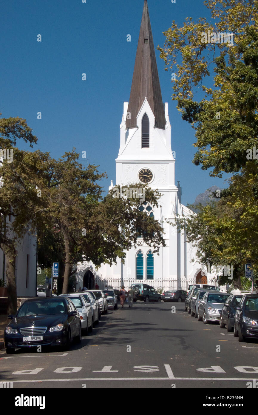 Église réformée hollandaise en haut de la rue de l'Église dans la région de Stellenbosch Afrique du Sud Banque D'Images