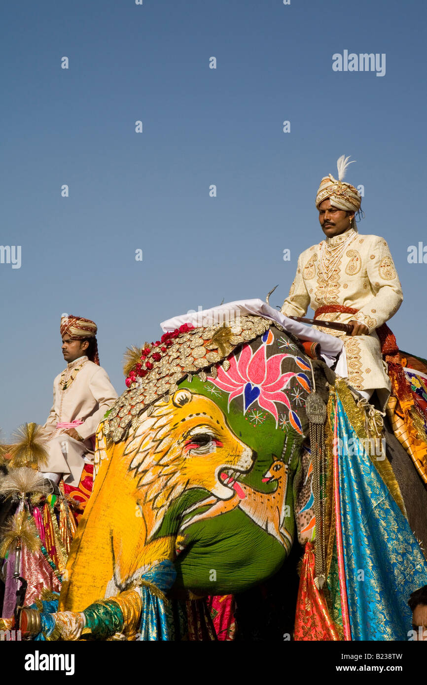 Festival de l'éléphant d'Inde Rajasthan Jaipur Banque D'Images