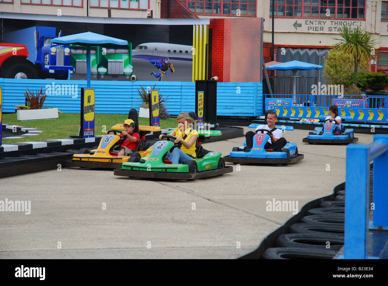 Karting à Southend on sea Banque D'Images