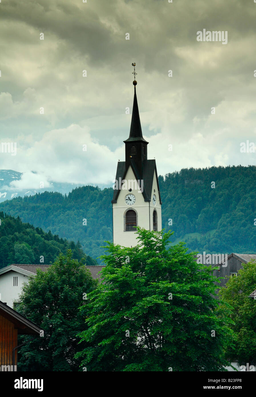 Le village de Schwarzenberg, district de la région de Bregenzerwald Vorarlberg, Autriche, Banque D'Images