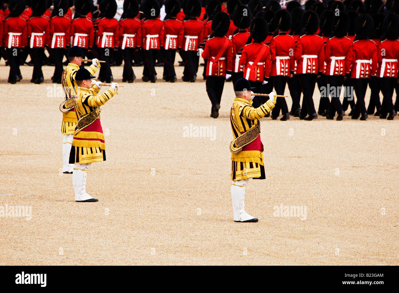 Les troupes royales et chefs de musique de parade la couleur cérémonie, galles, London,UK Banque D'Images