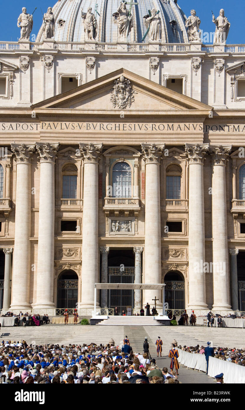 L'apparence du pape Vatican Italie Banque D'Images