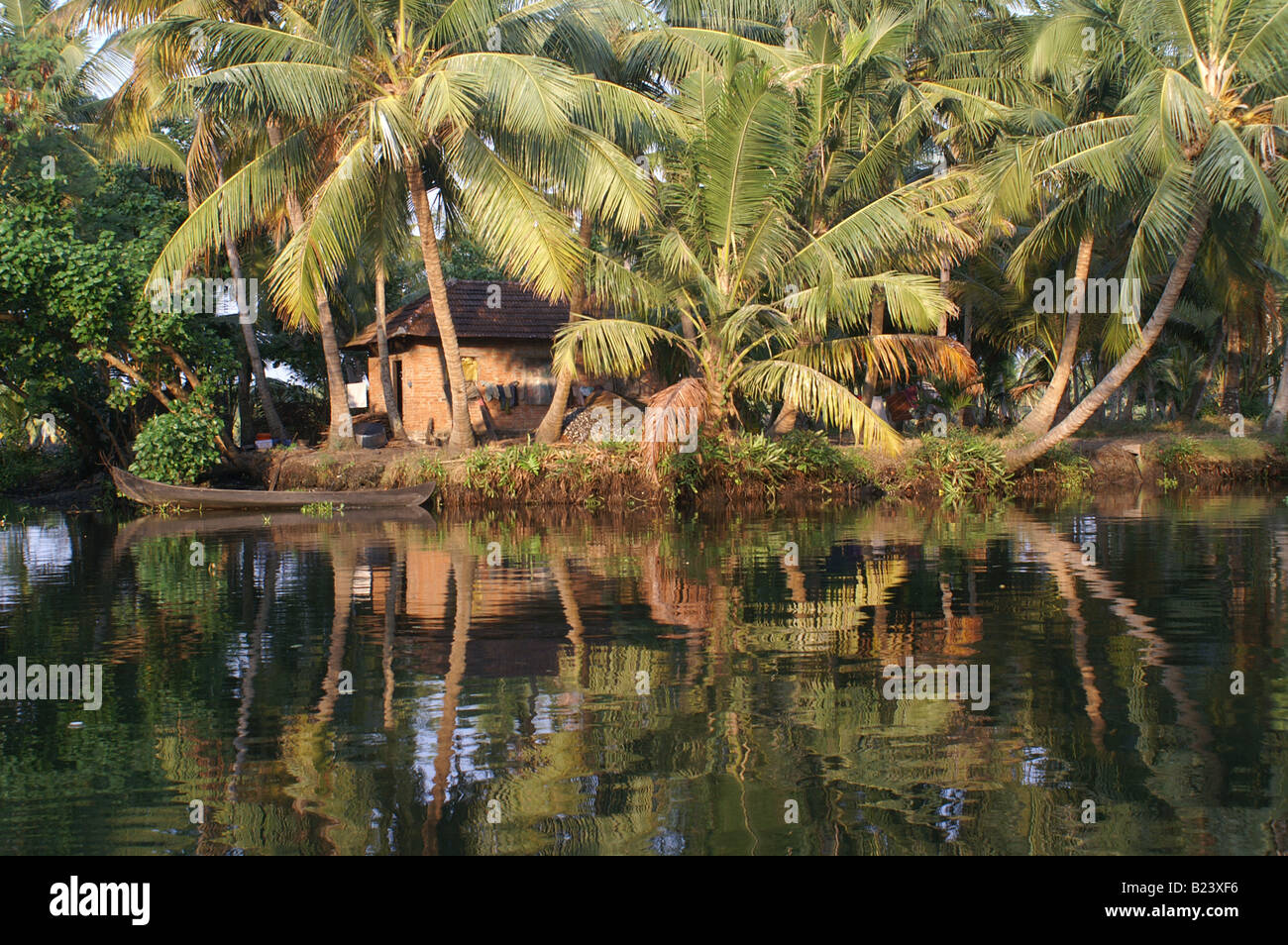 Backwaters du Kerala, Inde Banque D'Images