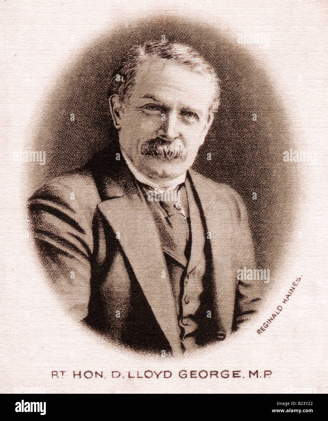George V 1915 une impression de soie de David Lloyd George pour un usage éditorial uniquement Banque D'Images