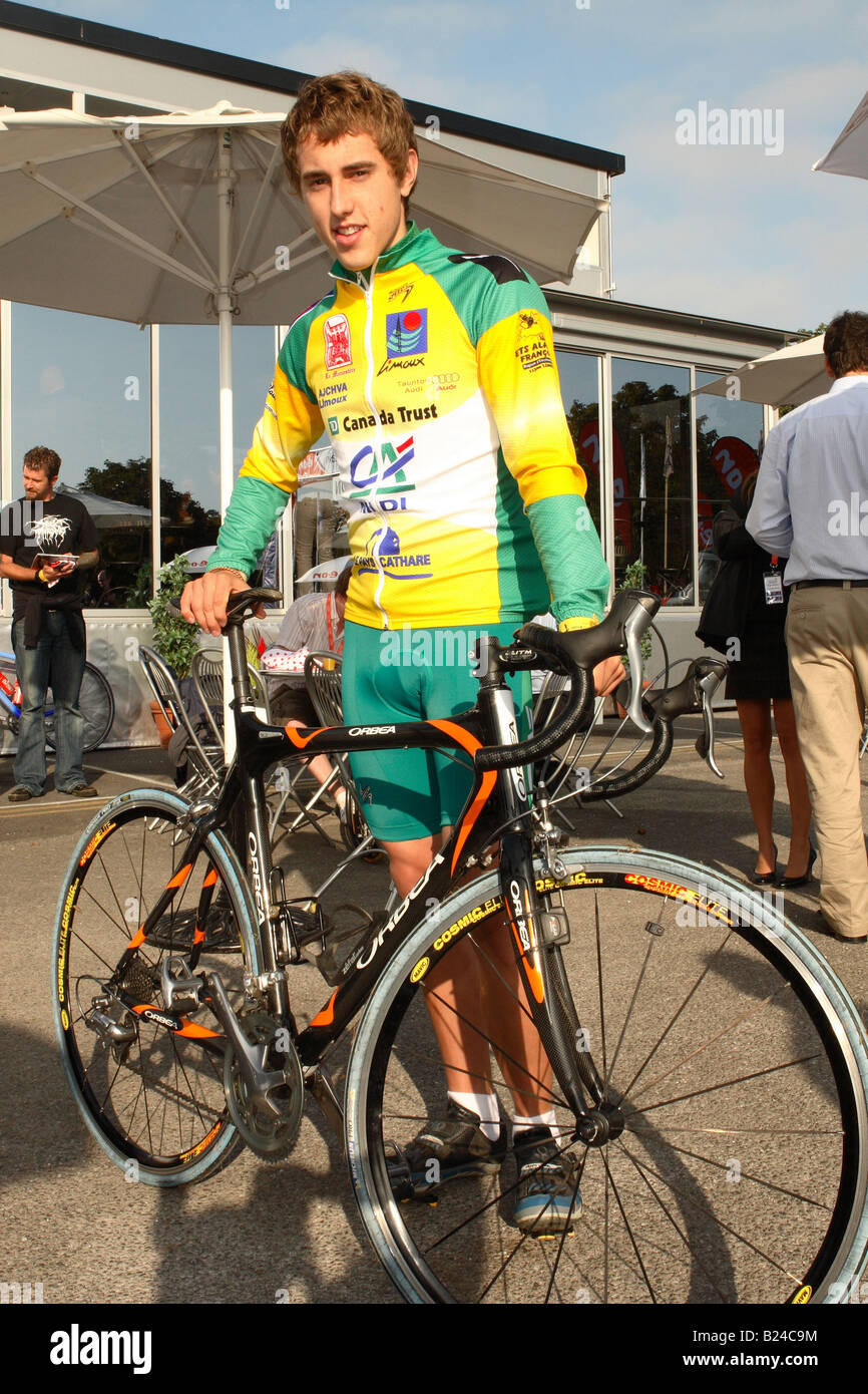 Josh Yetman jeune cycliste britannique vu sur le Tour de Bretagne cycliste à Somerset 2007 Banque D'Images