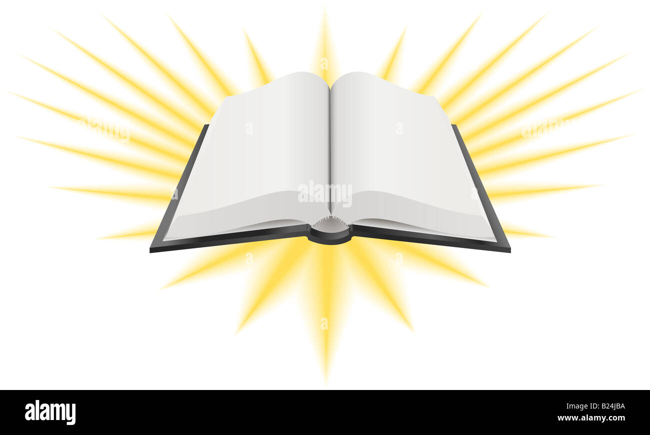 L'illustration du livre saint ouvert. Une illustration d'un livre sacré