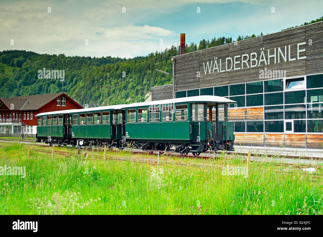 Walderbahnle le musée ferroviaire, allant de Bezau à Bersbuch Bregenzerwald Vorarlberg, district, région, en Autriche. Banque D'Images