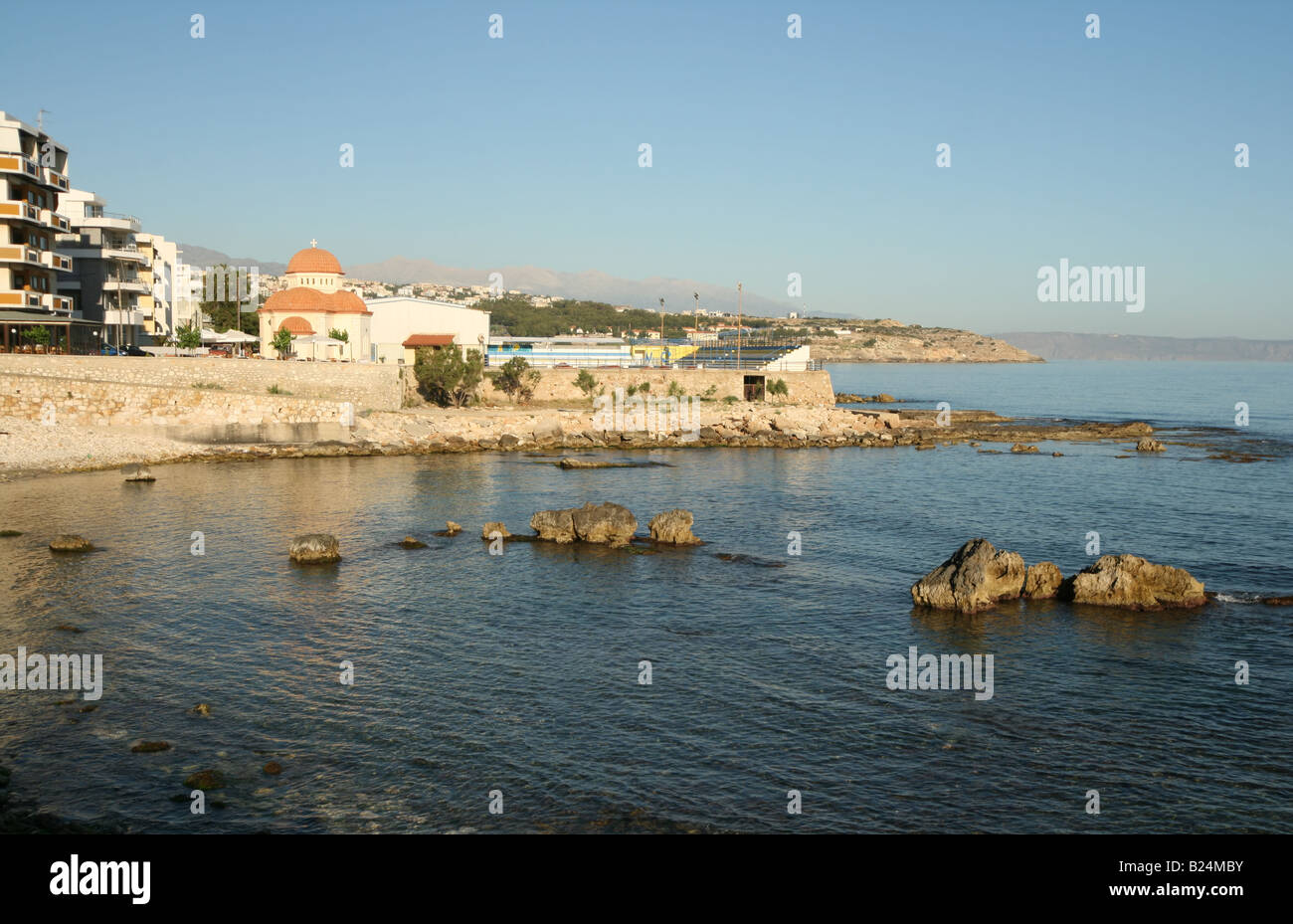 Vue sur la mer et la ville de Rethymnon (Crète, Grèce) Banque D'Images