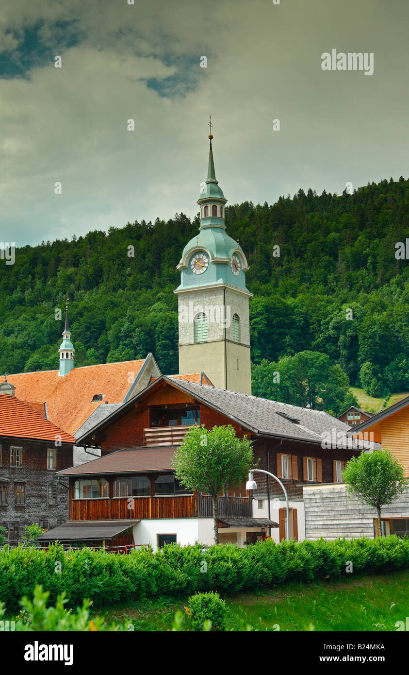 Église à Bezau, district de Bregenzerwald Vorarlberg, Autriche, région Banque D'Images