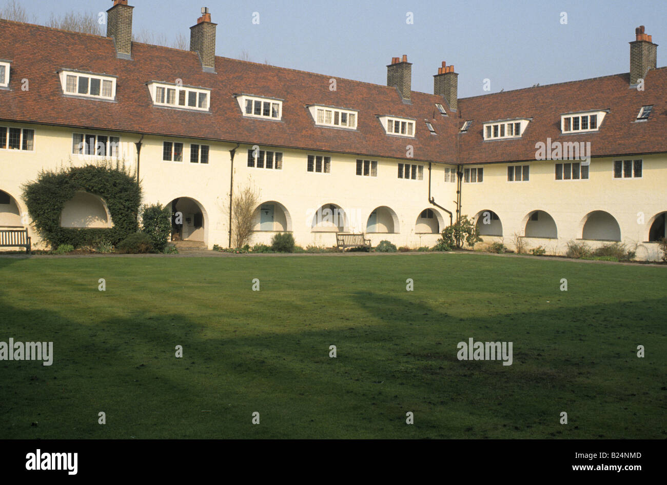 Hampstead Garden Suburb Waterlow Cour nord de Londres logement des femmes au travail Arts et artisanat Baillie Scott Banque D'Images