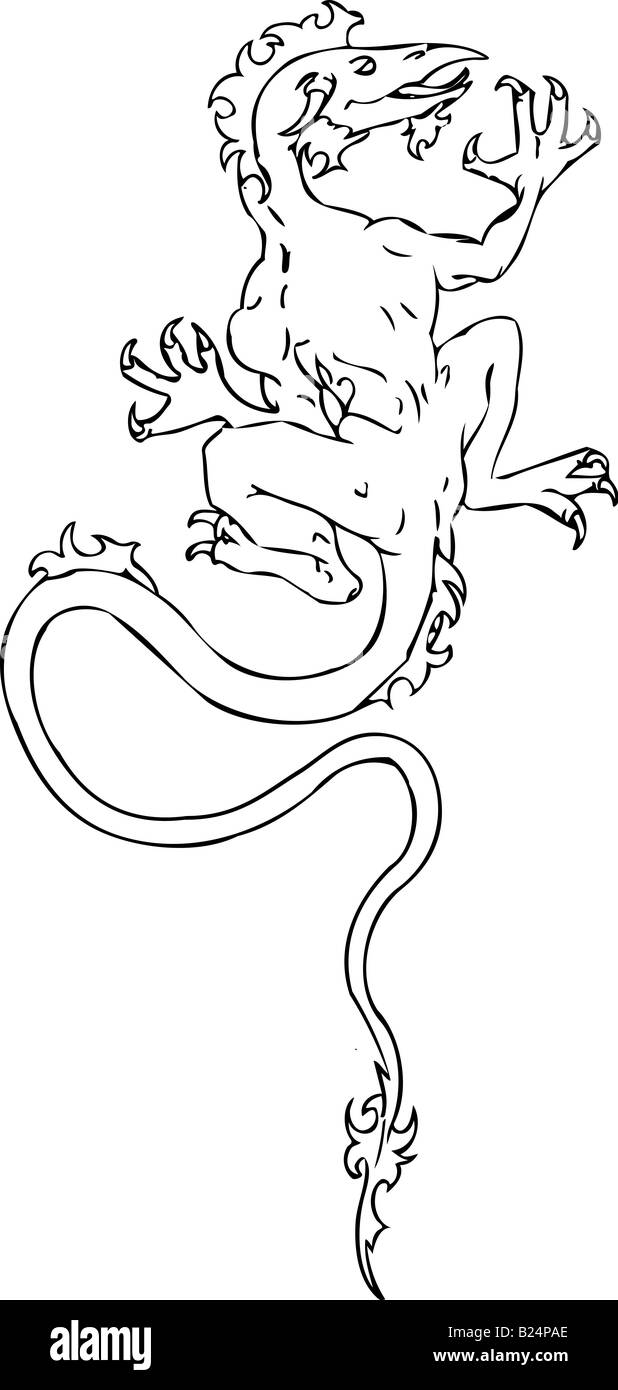 Dragon Une illustration d'un dragon. Banque D'Images