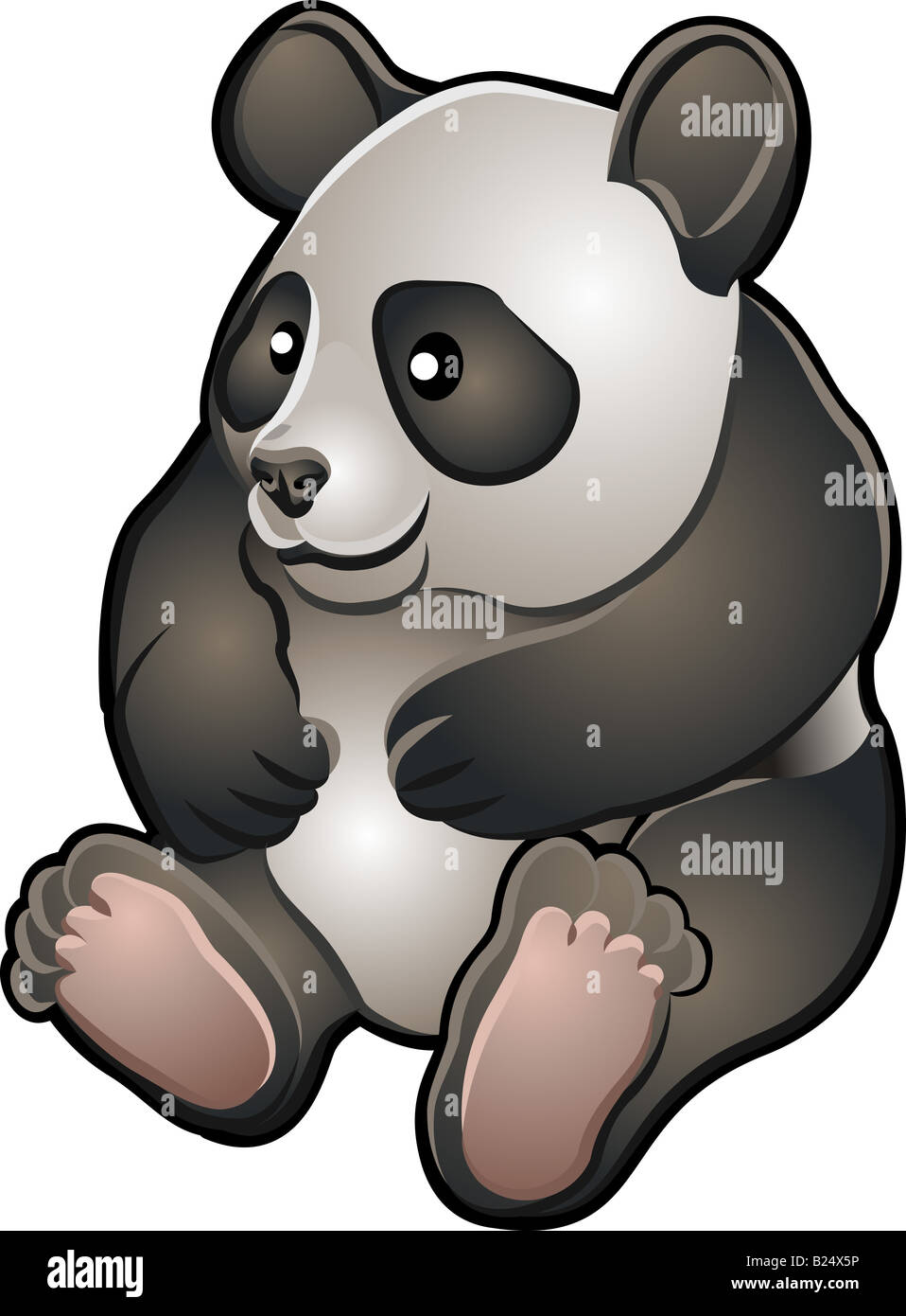 Illustration d'un mignon friendly giant panda Banque D'Images