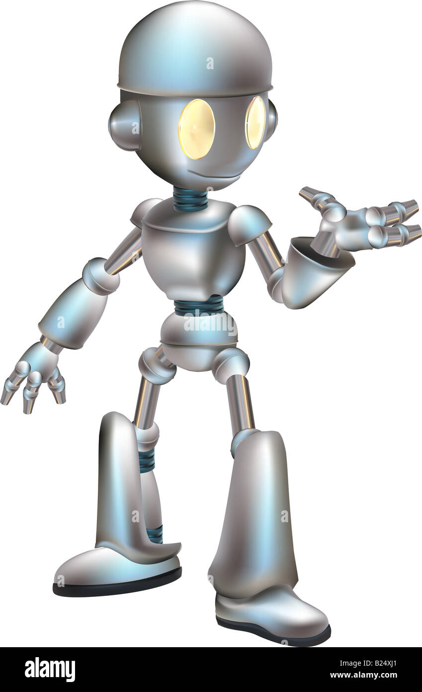 Robot mignon une illustration d'un dessin animé mignon robot brillant Banque D'Images