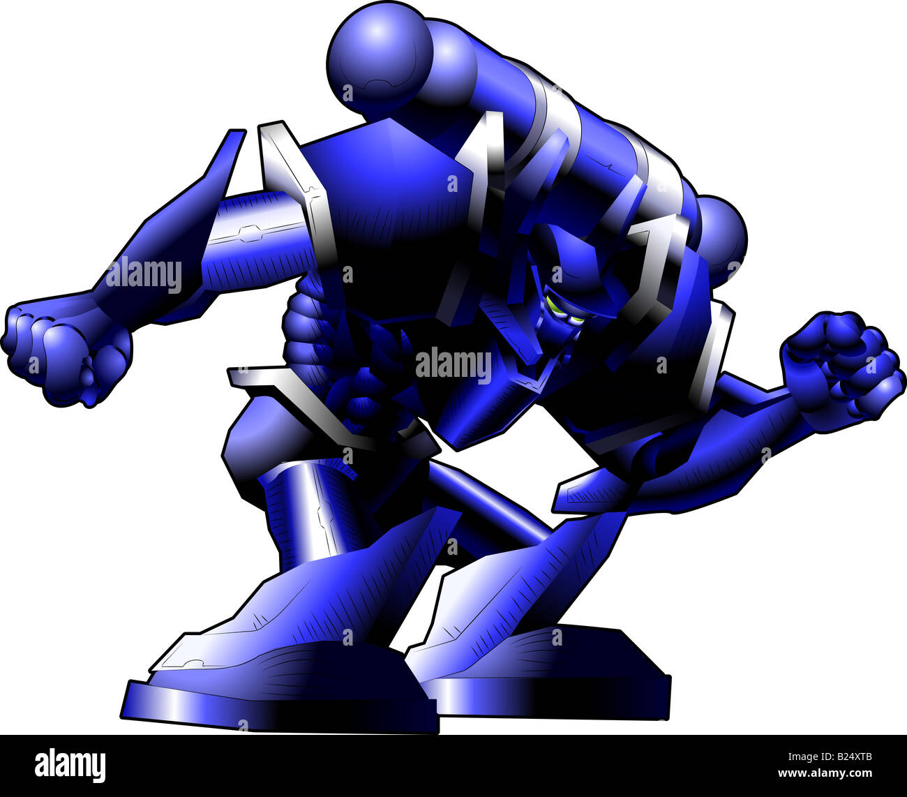 Un robot futuriste ou d'un soldat en scaphandre blindé type caractère sci-fi Banque D'Images