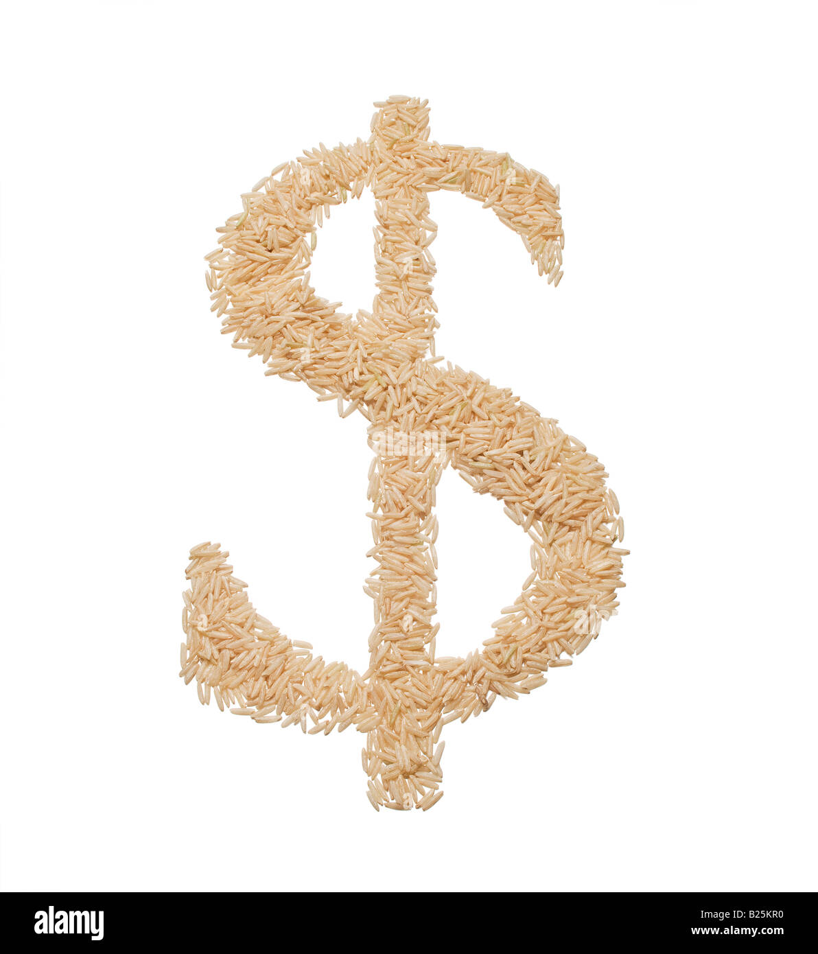 Symbole du dollar est fabriqué à base de riz Banque D'Images