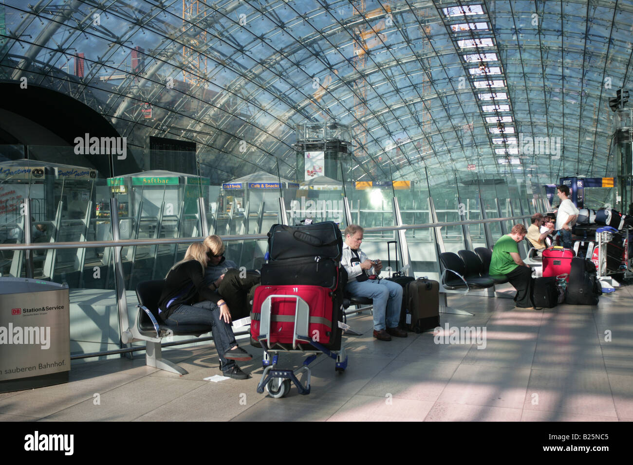 Gare à l'aéroport de Francfort Allemagne Banque D'Images