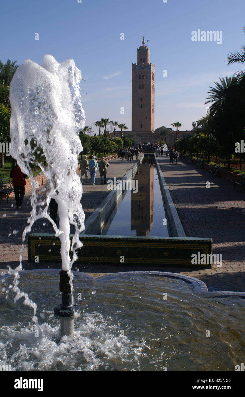 Mosquée de la koutoubia, Marrakech, Maroc Banque D'Images