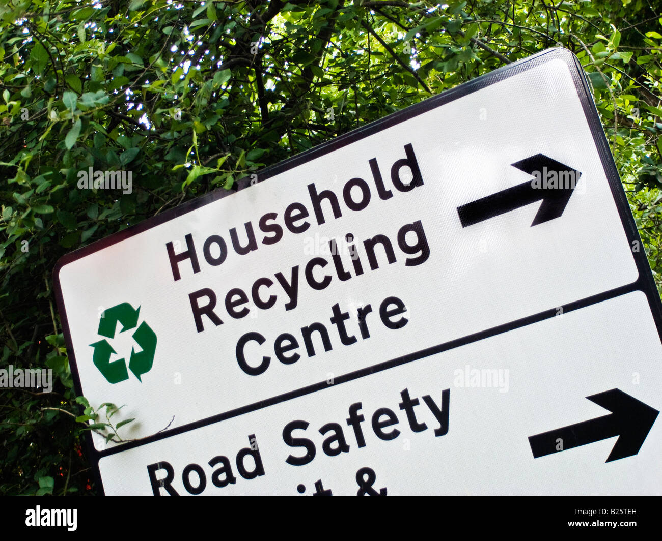 Direction à la branche de centre de recyclage à Melksham Wiltshire, UK Banque D'Images