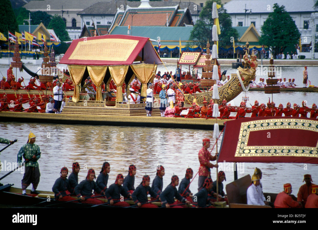 Barge royale Chao Phrya procession river Bangkok Thaïlande Banque D'Images