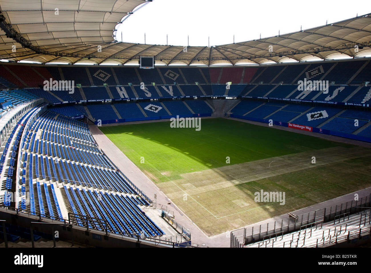 La HSH Nordbank Arena Accueil du club de football HSV et WM 2006 stadium à Hambourg Allemagne Banque D'Images