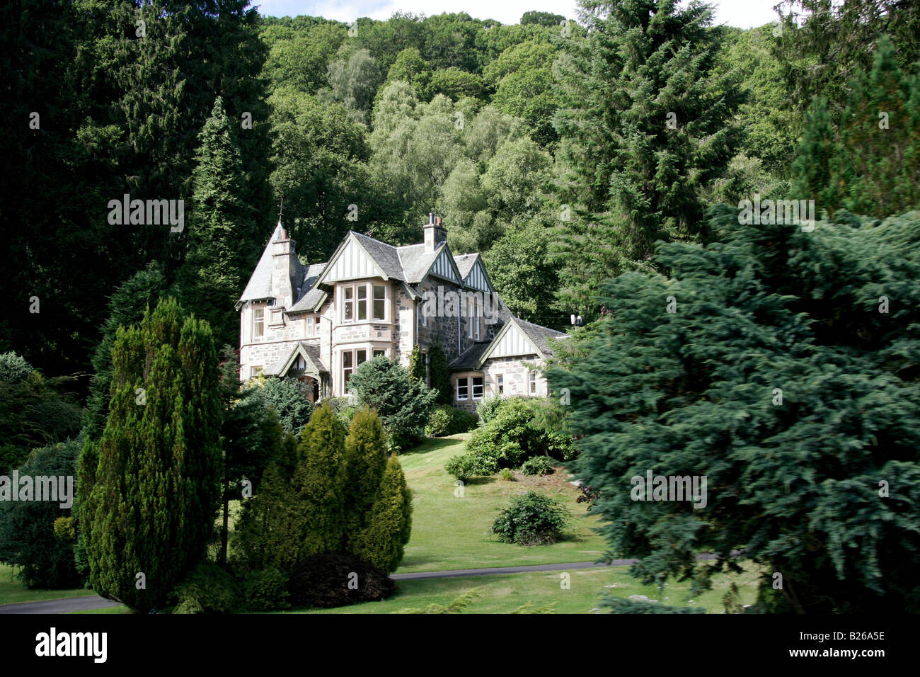 Maison près de Loch Ard, Southern Highlands, Ecosse, Grande-Bretagne, Europe Banque D'Images