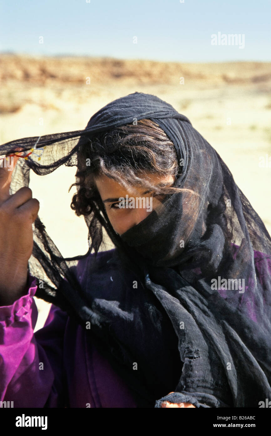 Bedouin-girl, l'Égypte, l'Afrique du Nord Banque D'Images
