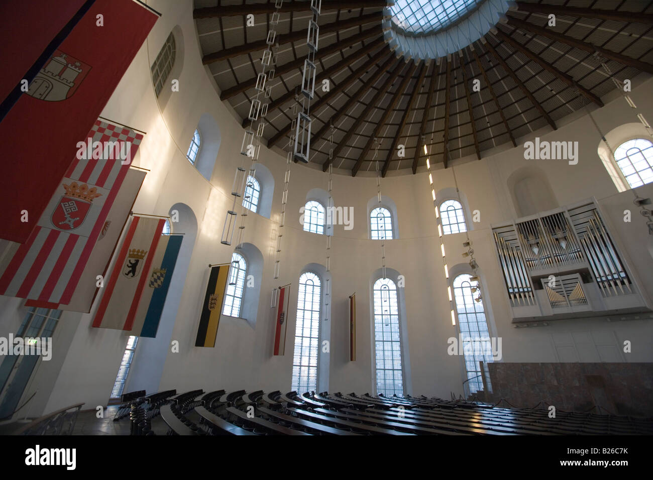 Vue de l'intérieur de l'Eglise Saint-Paul, intérieur de l'Église Paulskirche, Francfort, Hesse, Allemagne Banque D'Images