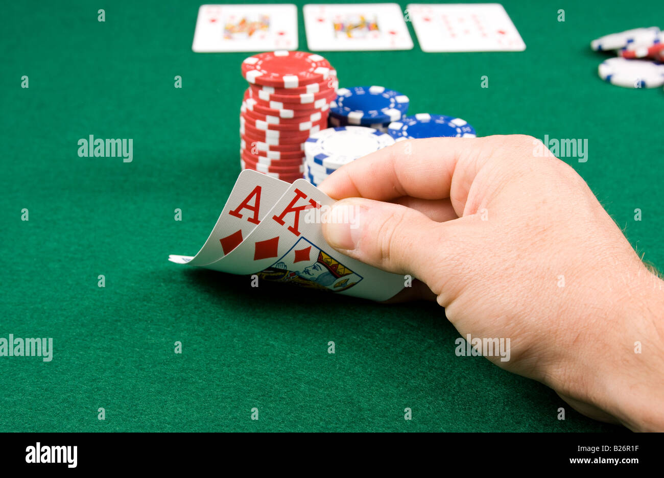Texas Hold em Poker main gagnante Banque D'Images