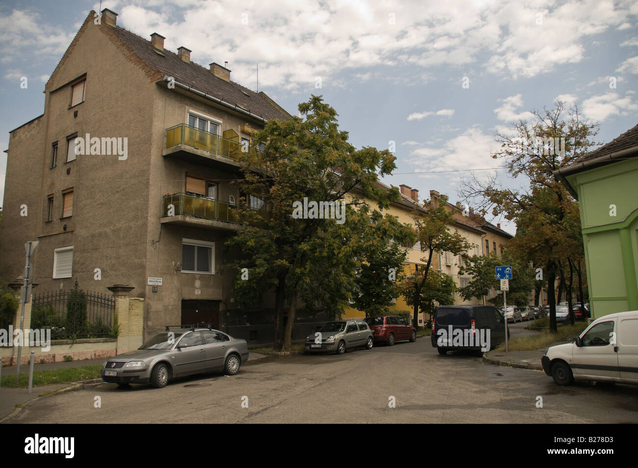 Rue typique de Budapest Banque D'Images